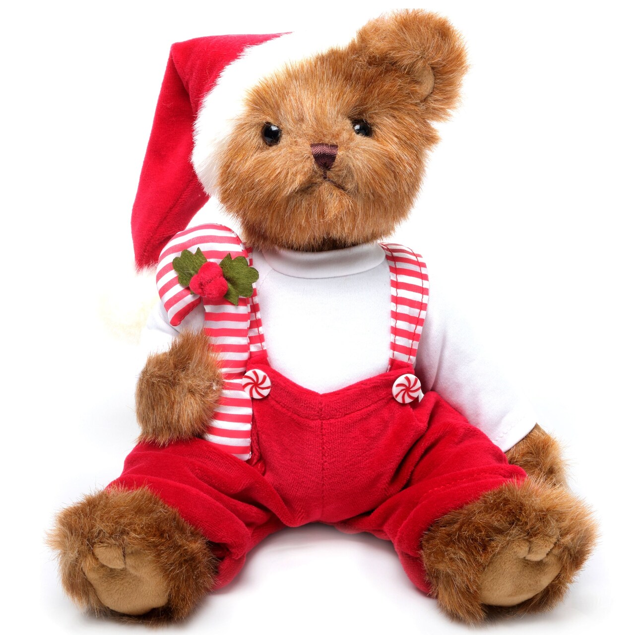 Bearington Christopher Cane Christmas Teddy Bear, 14 Inch Christmas Teddy Bear Stuffed Animal, Ideal Holiday Bear Gift for Toddlers, Kids & Teens, For Ages 3-14